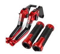 Compatible Parts for Hon&da CBR600 F2 F3 F4 F4i 1991-2007 2006 2005 Motorcycle Clutch Brake Lever Extendable Adjustable Foldable Levers Handlebar Grips(Red)