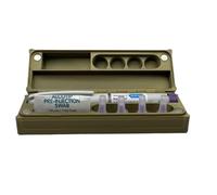 Compatible Pen Case with Monjaro, Mounjaro® & Wegovy® 0.25mg / 0.5mg Weight Loss GLP-1 Pens Kwikpen - Hard Plastic Storage Box for Travel, Fridge - Holds Pen, Needle Tips & Swabs - Antique Gold