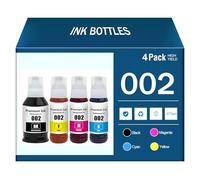Compatible Refill Ink Bottle Replacement 002 Ink Multipack for Epson L4151 L4153 L4156 L4158 L4163 L4165 L4166 L4167 L4168 L4169 L4263 L4266 L4267 L4268 Printer, High Print Vol(Size:1Set,Color:4Color)