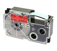 Compatible Ribbon Label Tape XR-12RD XR-12RBlack on Red 12mm x 8m Replacement for Casio KL-60 100 100E 120 200 200E 300 750 780 820 2000 7000 7200 7400 8100 8200 P1000 C500 CW-L300 Label