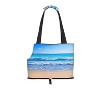 Compatible Small Cat And Dog Portable Shoulder Bag, Beach And Sea Printed Collapsible Travel Pet Tote Bag, Puppy Carrier For Carrying On Planes, Buses, Subway