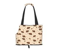 Compatible Small Cat And Dog Portable Shoulder Bag, Cartoon Cute Bear Printed Collapsible Travel Pet Tote Bag, Puppy Carrier For Carrying On Planes, Buses, Subway