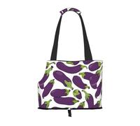 Compatible Small Cat And Dog Portable Shoulder Bag, Cartoon Eggplant Printed Collapsible Travel Pet Tote Bag, Puppy Carrier For Carrying On Planes, Buses, Subway