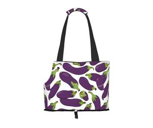 Compatible Small Cat And Dog Portable Shoulder Bag, Cartoon Eggplant Printed Collapsible Travel Pet Tote Bag, Puppy Carrier For Carrying On Planes, Buses, Subway