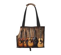 Compatible Small Cat And Dog Portable Shoulder Bag, Guitar Bass Music Musical Instruments Printed Collapsible Travel Pet Tote Bag, Puppy Carrier For Carrying On Planes, Buses, Subway