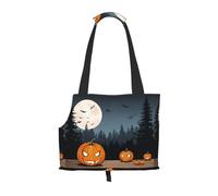 Compatible Small Cat And Dog Portable Shoulder Bag, Halloween Moon Bat Pumpkin Printed Collapsible Travel Pet Tote Bag, Puppy Carrier For Carrying On Planes, Buses, Subway
