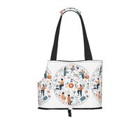 Compatible Small Cat And Dog Portable Shoulder Bag, I Love The 90s Illustration Printed Collapsible Travel Pet Tote Bag, Puppy Carrier For Carrying On Planes, Buses, Subway