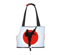 Compatible Small Cat And Dog Portable Shoulder Bag, Taekwondo Design Printed Collapsible Travel Pet Tote Bag, Puppy Carrier For Carrying On Planes, Buses, Subway