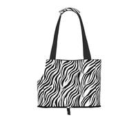 Compatible Small Cat And Dog Portable Shoulder Bag, Zebra Print Printed Collapsible Travel Pet Tote Bag, Puppy Carrier For Carrying On Planes, Buses, Subway