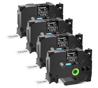 Compatible Stencil Tape STE-141 151 161 For Label Maker PT-D600 Electrolytic Etched Metal Non-Adhesive Mobile Use(4PK 18mm Ste-141)