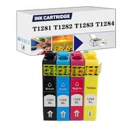 Compatible T1281 T1282 T1283 T1284 Ultra Ink Standard Capacity Ink Cartridges, Work for Epson BX305F BX305FW BX305FW+ S22 SX125 SX420W SX430W Printers 1 set