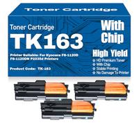 Compatible TK-163 Toner Cartridges with chip High Yield High Capacity Work for Kyocera FS-1120D FS-1120DN P2035d Printers,TK163-3PC