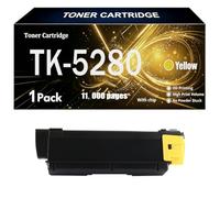 Compatible TK-5280 For Kyocera Toner Cartridge with Chip | 13,000 Pages Black/11,000 Pages Color For Kyocera ECOSYS M6235cidn M6635cidn P6235cdn Printer ,Yellow