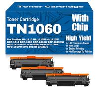 Compatible TN1060 HL-1110 1210W 1210W Toner Cartridges for Brother MFC-1810 1815 1900 1905 1910W 1915W DCP-1510 1600 1610W 1615NW with Chip High Yield,TN1060-3PC