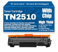Compatible TN2510 Toner Cartridges for Brother HL-L2400DW 2400DWE 2445DW 2447DW 2865DW DCP-L2620DW 2627DW 2627DWE 2627DWXL 2660DW 2665DW MFC-L2800DW 2827DW 2827DWX,TN2510-1PC