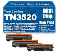 Compatible TN3520 Toner Cartridges High Yield for Brother DCP-L5500 L5500DN L6600DW HL-L5000D L5100DN L5100DNT L5200DW L5200DWT L6250DN L6250DWTD L6300DW L6400DW,TN3520-2PC