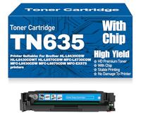 Compatible TN635 Toner Cartridges with chip High Yield Work for Brother HL-L8430CDW HL-L8430CDWT HL-L8570CDW MFC-L8730CDW MFC-L8930CDW MFC-L8970CDW MFC-EX575,Cyan-TN635