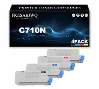 Compatible Toner Cartridge for OKI C710N C710DN C710DTN Printer | 44318608 44318607 44318606 44318605 Toner Cartridges, Compatible C711N C711DN C711DTN,4 Colors-1 Pack