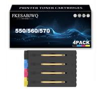 Compatible Toner Cartridge for Xerox Color 550 560 570 Printer | High Yield 006R01525 006R01528 006R01527 006R01526 Toner Cartridges Replacement,4 Colors-1 Pack