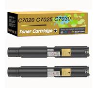 Compatible Toner-Cartridge Replacement for 106R03737 106R03738 106R03739 106R03740 for Xerox C7020 C7025 C7030 Printer,High Yield (Black×2)