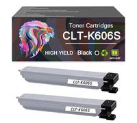 Compatible Toner-Cartridge Replacement for CLT-K606S CLT-M606S CLT-Y606S CLT-C606S for Samsung MultiXpress CLX-9250ND CLX-9252NA CLX-9350ND CLX-9352NA Printer，High Yield (Black×2)