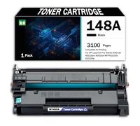 Compatible Toner Cartridge Replacement for HP 148A W1480A to Use with HP 4001n 4001dn 4001dwe 4001dw MFP4101fdn 4101fdw Printer, BK 3100Pages, Can Add Ink, With Chip,Black-1PCS