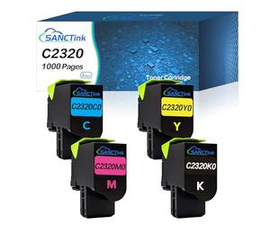 Compatible Toner Cartridge Replacement for Lexmark C2320 C2325 C2425 C2535 | 4 pack x 1000 pages,Compatible with Lexmark C2320K0 C2320C0 C2320M0 C2320Y0 , for C2325dw C2325 MC2325adw C2535dw Printer