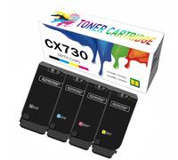 Compatible Toner Cartridge Replacement for Lexmark CX730 71C2HK0 71C2HC0 71C2HM0 71C2HY0, High Yield Work With CS730de CS735de CX730de CX735adse CX737adzse Printer, With Chip,4Color-1Pack