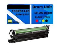 Compatible Toner Cartridges & Drum & Waste Box for Xerox Phaser 6510/6515 - 4 Color High Yield Toner Set (106R03480/88/90 Series) + Imaging Drum + Waste Toner Box