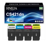 Compatible Toner Cartridges for Lexmark CS421dn CX421adn CS521dn CX522ade CS622de CX622ade Printer, High Yield 78C2XK0 78C2XC0 78C2XM0 78C2XY0 Toner Cartridge Replacement,4 Colors-1 Pack