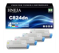 Compatible Toner Cartridges for OKI C824n C824dn C834nw C834dnw C835dnw C835dnwt C844dnw Printer, 46861308 46861307 46861306 46861305 Toner Cartridge Replacement,4 Colors-1 Pack