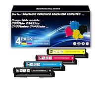 Compatible Toner for Lexmark CS331dw CS431dw CX331adwe CX431adw - 20N2HK0 20N2HC0 20N2HM0 20N2HY0 Black Cyan Magenta Yellow - Standard/High Yield with Chip - 20N0W00 Waste Bottle