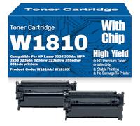 Compatible W1810X Toner Cartridges with chip High Yield High Capacity Work for HP Laser 303d 303dw MFP 323d 323sdn 323dnw 323sdnw 355sdnw 351sdn Printers,W1810X-2PC