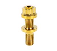 Compatible with 1 Set Titanium Exhaust Manifold Screws M10 x 1.772 in Pitch .25 Screw Kit Nuts Washers Black
