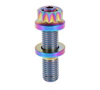 Compatible with 1 Set Titanium Exhaust Manifold Screws M10 x 1.772 in Pitch .25 Screw Kit Nuts Washers Black