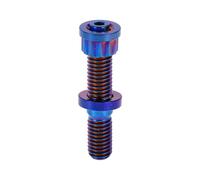 Compatible with 1 Set Titanium Exhaust Manifold Screws M10 x 1.772 in Pitch .25 Screw Kit Nuts Washers Black