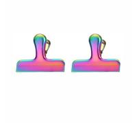 Compatible with 2 Pcs Brass Vintage Retro Clip Bill Holdld with Gold Stainless Steel T Clampy Planner Diary Metal Bag Chip Home Kitchen Office Food Storage (Gold, S)