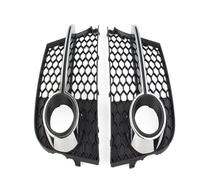 Compatible With 2011 2012 2013 2014 For TTS Fog Light Grille Front Bumper Lower Hex Mesh Grille Cover Set Front Radiator Grilles(Silver)