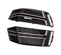 Compatible With 2016 2017 2018 For S4 For A4 B9 Pair Fog Light Grille Front Bumper Lower Grille Cover Set 8W0807681F 8W0807682F Fog Light Grill Lamp Cover(Glossy Black)