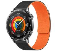 Compatible with 22mm Watch Straps for Garmin Venu 2 3/Forerunner 255/Forerunner 265/Vivoactive 4, Soft Magnetic Silicone Replacement Band for Samsung Galaxy Watch 3 45mm (BLACK ORANGE)