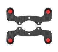 Compatible with 2Pcs Carbon Fiber Steering Wheel Horn Button, External Kit for 6 Bolts Racing, Replacement for Nardi and VERTEX with Dual Design (Green Button)