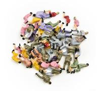 Compatible with 50Pcs Seated Painted Model People Figures for OO-Scale Railroads Sitting Passengers 1:50 Scale for Train Station Platform