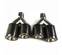 Compatible With 63mm/2.48'' Carbon Fiber Universal Car Double Outlet Exhaust Tailpipe Mufflers Tube Gloss/Matte Black Accessories(63-89 Gloss Silver)