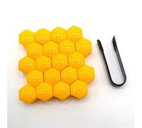 Compatible With A3 8V A4 B8 B9 A5 Q3 Q5 Q7 A6 A7 20 Pcs Car Wheel Nut Caps Auto Hub Car Tire Screw Caps Nut Bolt Covers Caps 17/19/21 Mm Wheel Bolt Nut(20Pcs yellow,21mm 20pcs)