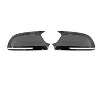 Compatible With A3 A4 A5 A6L A8L S8 Car Rearview Side Mirror Cover Cap Exterior Door Rear View Case Trim Carbon Fiber Look Door Wing Mirror Shells(Bright Black)