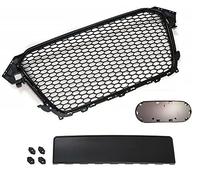 Compatible with A4 B8 Facelift Badgeless Front Mesh Grill Emblemholder Glossy Black 11-15