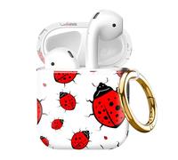 Compatible with AirPod 2nd//1st Generation Case Cover with Gold Keychain,Full Protective Shockproof Wireless Headphone Case for Airpod （Beetle）