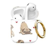 Compatible with AirPod 2nd//1st Generation Case Cover with Gold Keychain,Full Protective Shockproof Wireless Headphone Case for Airpod （Cute Dog）