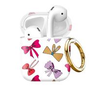 Compatible with AirPod 2nd//1st Generation Case Cover with Gold Keychain,Full Protective Shockproof Wireless Headphone Case for Airpod （Colorful Bows）