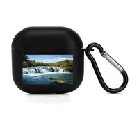 Compatible with Airpod 4 Case Cover,Waterfalls on Krka Riverprinted Lightweight TPU Shockproof Protective Case for Apple Airpods 4 with Carabiner Support Wireless Charging
